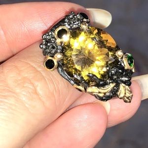 Charming Genuine Citrine Sterling Silver Ring